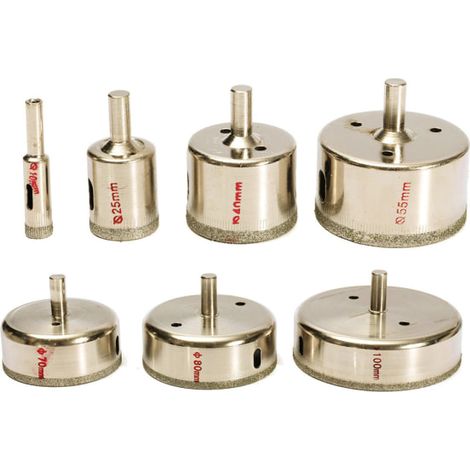 HOXILEELEO - Ensemble de 7 scies cloches diamantées pour carrelage, céramique, verre, marbre et granit. Foret à carottage. (1/5)