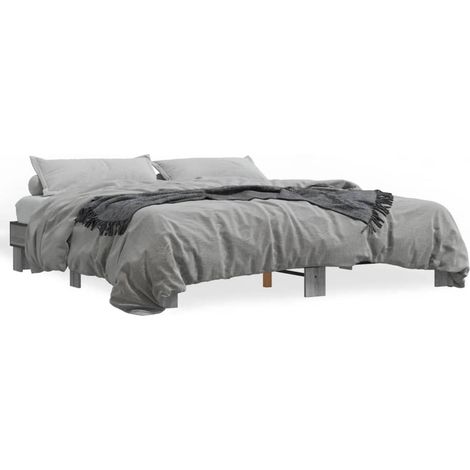 Maison Exclusive - Bettgestell Grau Sonoma 200x200 cm Holzwerksto