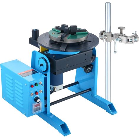 Positionneur de soudage rotatif 30 kg, table orientable 0-90° avec mandrin à 3 mors 12,4 pouces, 1-12 tr/min, 80 W, support torche pour coupe, meulage, assemblage et test. (1/5)