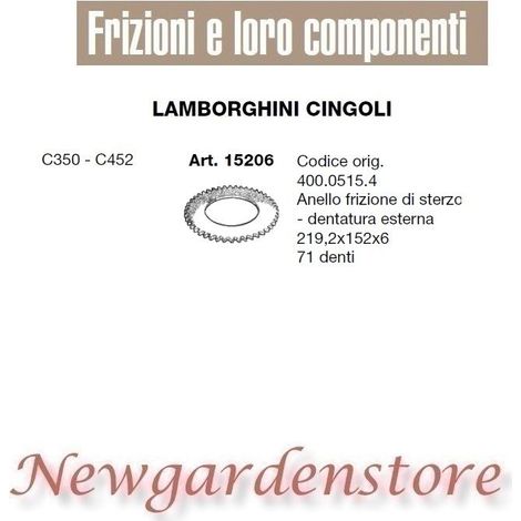 Anello frizione sterzo 71 denti trattore C350 C452 15206 LAMBORGHINI CINGOLI