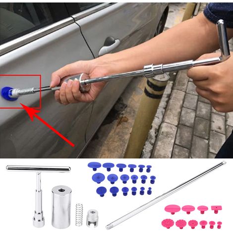 Kit de Réparation de Bosses Sans Peinture pour Voiture – T Bar Arracheur à Glissière, 28 Pastilles de Tirage à Colle, 2 Bâtons Offerts (1/5)