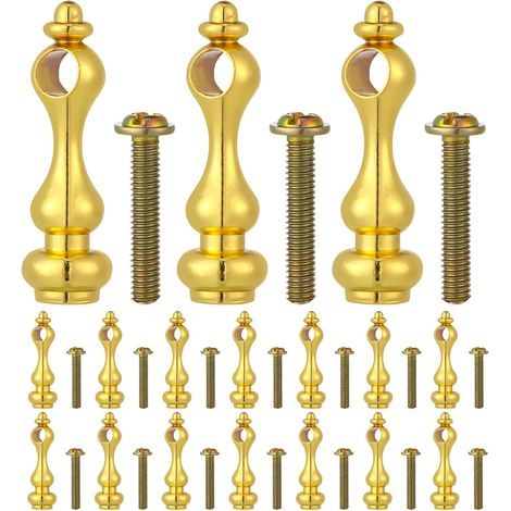 Lot de 20 métalliques pour galerie, eurs de Meubles dorés M4, Capuchons pour poteaux de Garde-Corps en Verre, armoires et Chariots de Bar : Installation sécurisée (1/5)