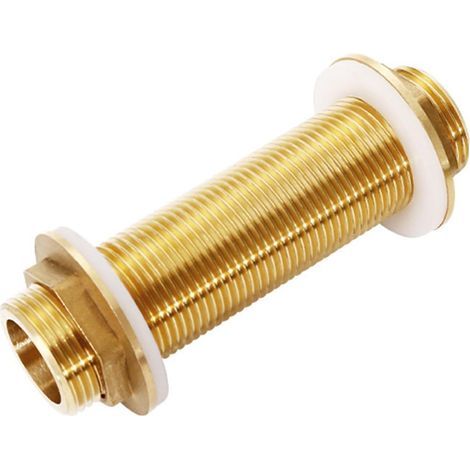 Raccordo passaparete in ottone 105D0225 G3/4 per serbatoio dell'acqua - Ottone placcato oro - Adatto ad aperture da 21 a 26 mm (1/5)