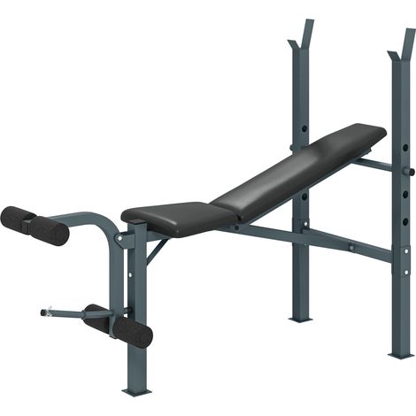 Banc de musculation polyvalent avec dossier réglable et curler, haltérophilie fitness entraînement complet (1/5)