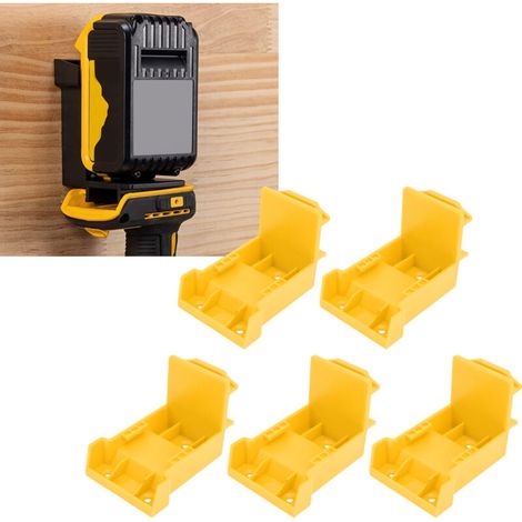 Lot de 5 supports pour perceuse, compatibles avec un crochet de rangement pour outils électriques, un organisateur pour fourgonnette, étagère ou boîte à outils (vis incluses). (1/5)