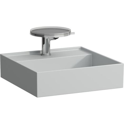 Lave-mains KARTELL 460 x 460 mm sans trop-plein, sans trou pour robinetterie gris LAUFEN