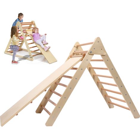 Échelle triangulaire pliable en bois pour escalade et glissement 2 en 1 (1/5)