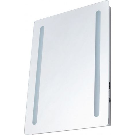 Litecraft Leith Mirror Wall Light Bathroom LED With Shaver Socket - Chrome (1/4)