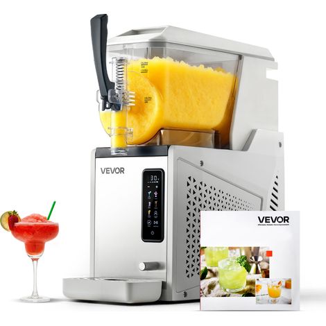 VEVOR Macchina per Granite 1 x 3 L 350 W Serbatoio Singolo Macchina per Bevande Ghiacciate Succo Fredde Cocktail con Funzione Autopulente per Preparazione Frappe, Milkshake, Frullati