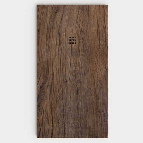 VAROBATH - Receveur de douche 3D 80x100 - Modèle ROSEWOOD effet bois (1/5)