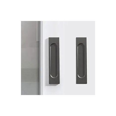 4 poignées encastrées en acier inoxydable, entraxe 64 mm, poignées cuvette pour porte coulissante, meuble, placard, tiroir, armoire et aménagement intérieur moderne (1/3)