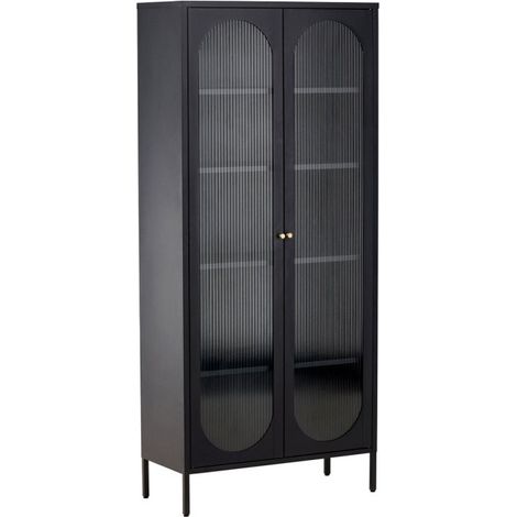 Vitrine Design en Métal "Lima" 180cm Noir (1/5)