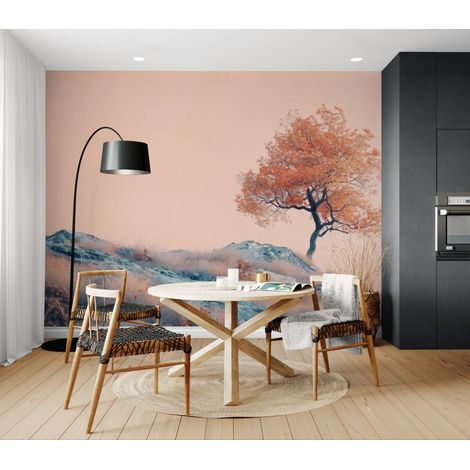 Papier peint Minimaliste – arbre solitaire - 150 x 250 cm (1/2)