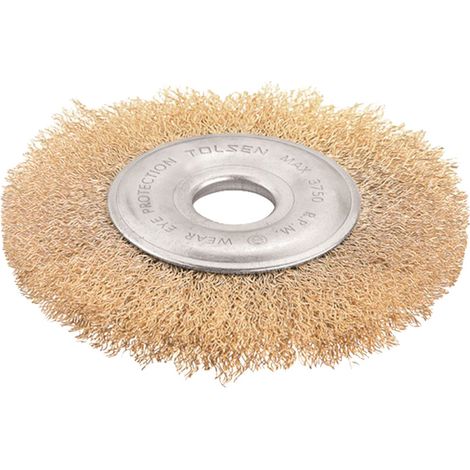 SPAZZOLA ACCIAIO CIRCOLARE + FORO 770505 WOKIN • MM 125 F.MM 22,2 (1/2)