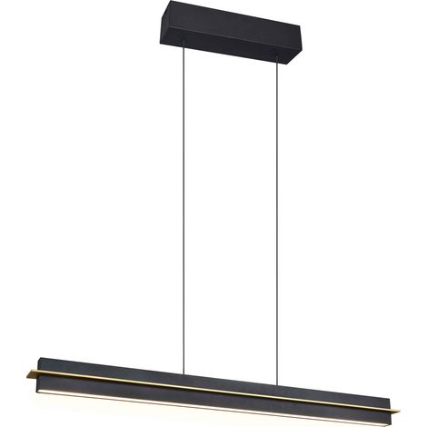 Lampada a sospensione LED, metallo, nero opaco, L 95 cm, Emerson (1/5)