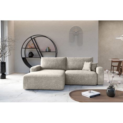 Divano angolare sinistroletto SOHO in chenille beige antimacchia – Direttamente dal produttore, consegna e installazione gratuite (1/5)