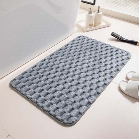LAN Velours gris 4060cm Monster Back Tapis de bain en peluche imitation carapace de tortue, absorbant et antidérapant pour l'entrée de la salle de bain, facile à nettoyer. (1/4)