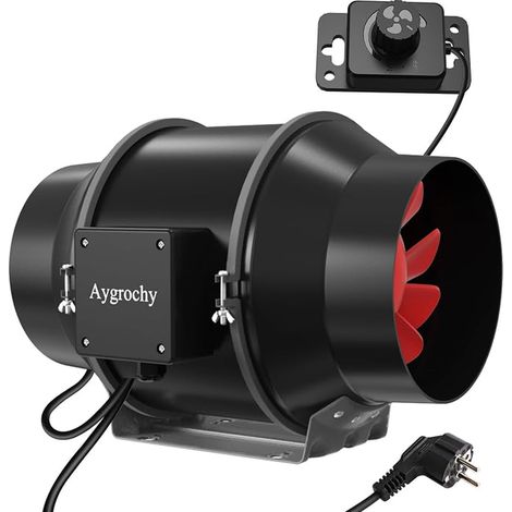 125 mm Adjustable Air Extractor 416m³/h, EC Motor Extractor Fan with Variable Speed Controller for VMC Bathroom, Kitchen, Garage, Grow Tents, Ventilation (1/5)
