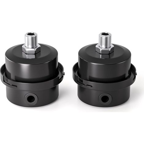 2 Pièces Compresseur D'air Silencieux Silencieux Filtre D'admission Filetage Noir Métal pour (1/5)