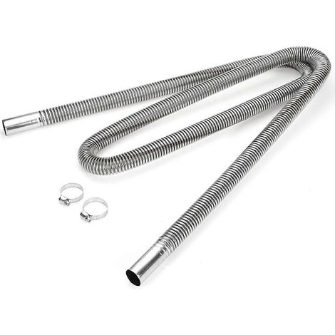 Universeller Kfz-Kraftstoff-Luft-Standheizungs-Edelstahl-Auspuffrohr 200 cm mit 2 Klemmen