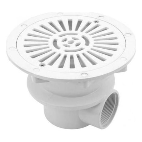 Autre accessoire pour piscine Grille de drainage à fond rond pour piscines en béton - Diamètre 21 cm - Blanc (1/5)