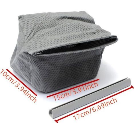 Lot de 2 sacs à poussière lavables universels en tissu pour aspirateur Philips, LG, Haier, Samsung, réutilisables, 11 x 10 cm (1/5)