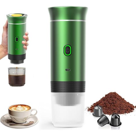 1 Machine à Café Portable,3 en 1,Capsules et Moulu,Chauffage Électrique 12V,USB Type C,Bureau Voyage Maison (1/5)