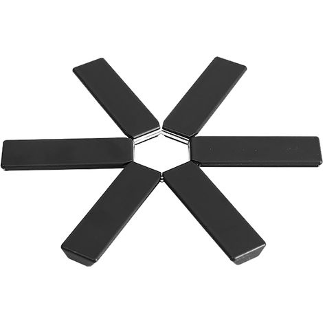 Lot de 2 dessous-de-plat isolants noirs, antidérapants, pliables, multifonctions pour cuisine et plats chauds (1/5)