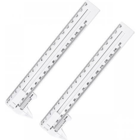 Caliper, 0-150 mm and 0-180 mm, dual-scale micrometer, for woodworking, diameter and thickness measurement, white, 2 pieces (1/4)
