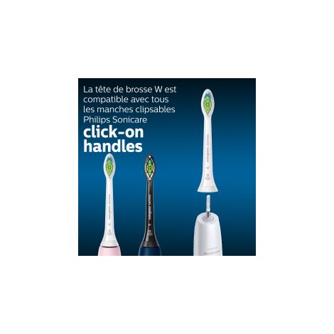 Philips Sonicare - Tetes de brosses a dents electriques soniques W2 Optimal White pour des dents plus blanches, en Blanc, Lot de 4, Blanc (Modele HX6064/10)