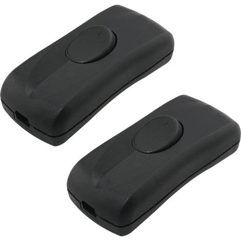 Lot de 2 interrupteurs d'alimentation intégrés noirs – Commutateurs à bouton de cordon en ligne, accessoires électriques – Fonctionnement marche/arrêt (1/5)