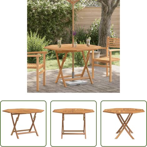 vidaXL Klappbarer Tisch - Gartentisch Klappbar 110x110x75 cm Massivholz Teak (1/5)