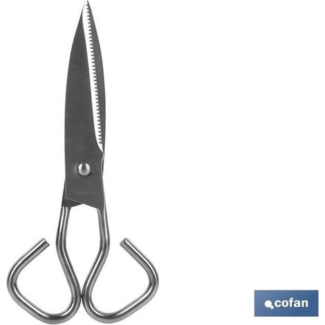 Ciseaux de cuisine, 18,5 cm, en acier inoxydable, avec une lame micro-dentelée et un design ergonomique