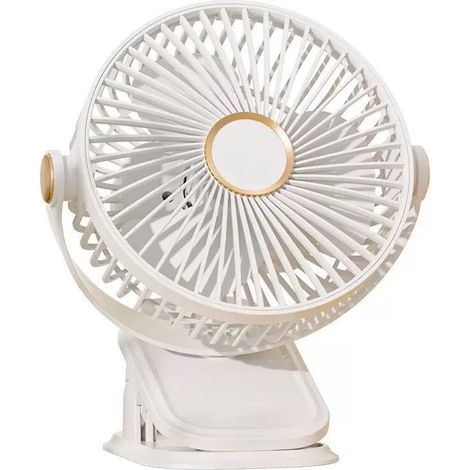 Mini ventilateur USB blanc 1200mAh, rechargeable, usage filaire ou sans fil, puissant pour maison et dortoir (1/5)