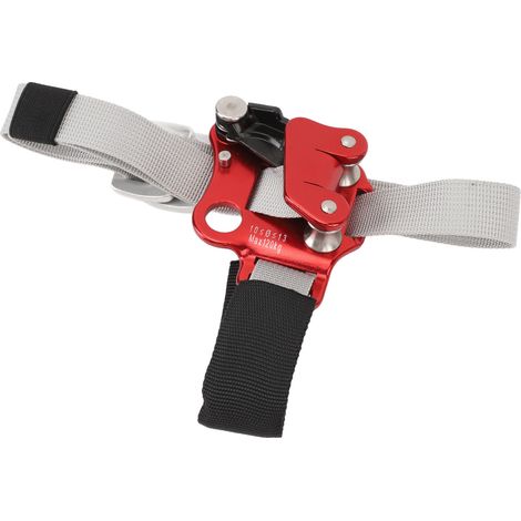 Ascendeur de pied en alliage d'aluminium et polyester robuste, équipement de rappel pour l'escalade, l'élagage, le sauvetage, la spéléologie et l'alpinisme, rouge droit (1/5)