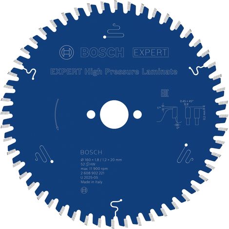 Bosch EXPERT High Pressure Laminate Circular Saw Blade 160 x 1.8/1.2 x 20mm T52