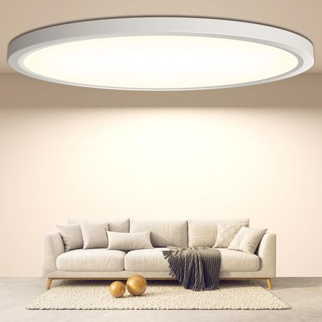 Plafonnier LED 4000K, Rond 30cm 2640LM 24W IP44 Extra Plat Lustre (1/5)