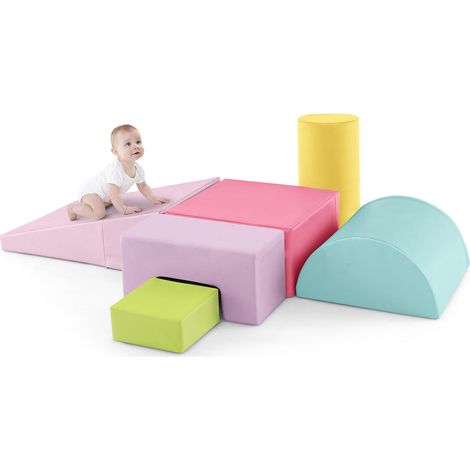 Éveil et Motricité Libre Bébé Parcours de 6 Blocs en Mousse PU et EPE Modules d'Escalade Modulables (1/5)