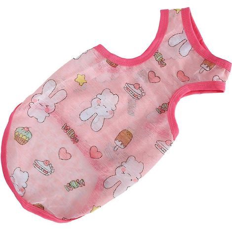 Vêtements d'été rafraîchissants pour animaux de compagnie - Gilet pour chien Petit Cochon - T-shirt sans manches respirant et antiadhésif (rose, bordure rose) (1/3)