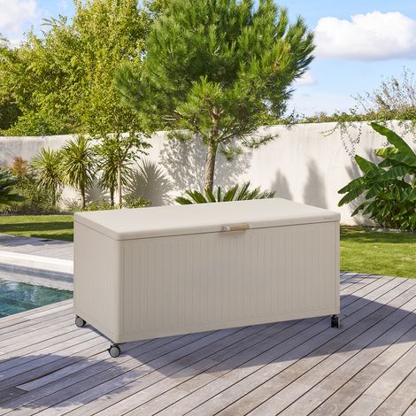 Coffre de rangement Edenio argile L 182,2 x 78 x 89,4cm en aluminium  - Hespéride (1/5)
