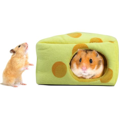 Nid douillet en forme de fromage pour hamster, idéal pour dormir en hiver. Accessoires pour animaux de compagnie. (1/5)