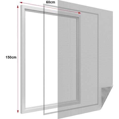 Zanzariera Finestra Nera Adesiva Con Nastro In Velcro Misura 60X150cm (1/3)