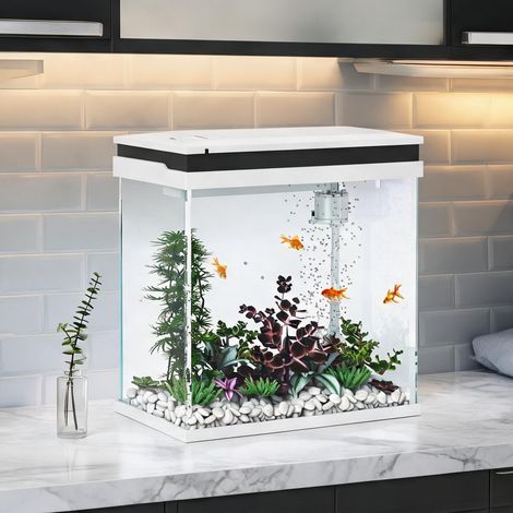 Aquarium en verre 14 L avec filtration LED et pompe à eau (1/5)