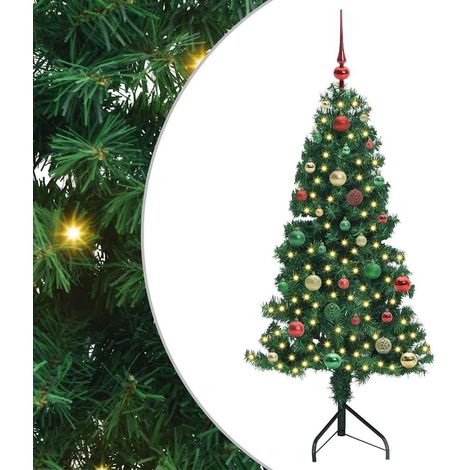 Arbre de Noël,Sapin de Noël artificiel d'angle Vert 150 cm PVC et métal CFW77240 (1/5)
