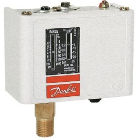 Presostato Danfoss KPI Mod. 35 - Ajuste de -0,2 a 8 bar para sistemas industriales