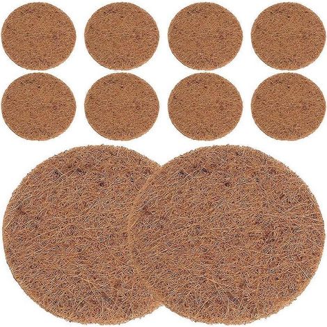 Lot de 10 tapis de nidification pour oiseaux, substrat en fibre de coco, tapis ronds pour pots de fleurs et œufs.-15.00X15.00X0.80CM (1/3)