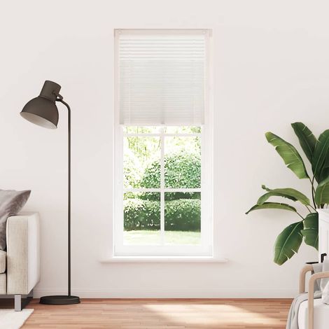 Store plissé sans perçage protection solaire et visuelle en tissu blanc 80 x 200 cm - PANGIVO (1/5)