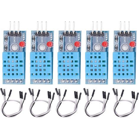 5PCS Temperature Humidity Sensor High Sensitivity Anti Interference Digital Sensor Module for Greenhouse Adapter Plate with Lamp and Jump Wire (1/5)