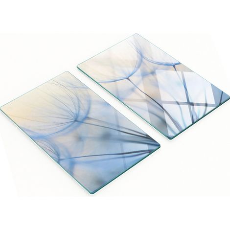 Tablas decorativas de cristal para servir aperitivos con dise帽o de diente de le贸n, 2x30x52 cm.