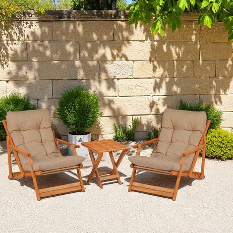 Salon jardin détente taupe - 2 assises confort SORA (1/5)